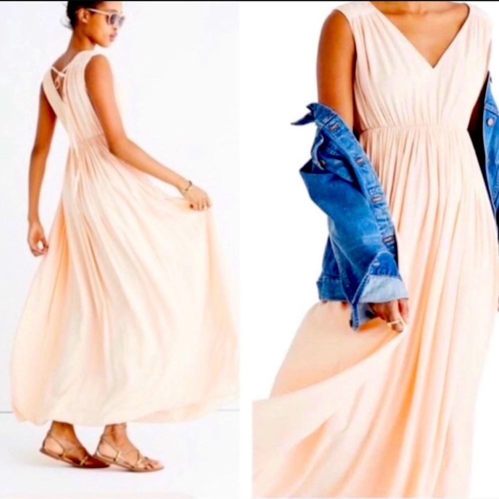 Elegant Peach Maxi Dress